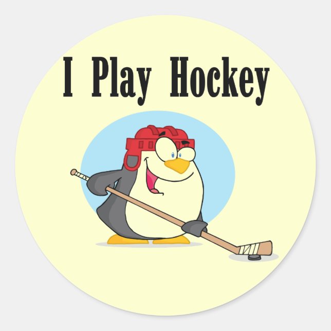 Penguin Hockey Tshirts and Gifts Classic Round Sticker (Front)