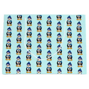 Penguin Holding a Dreidel at Hanukkah Large Gift Bag