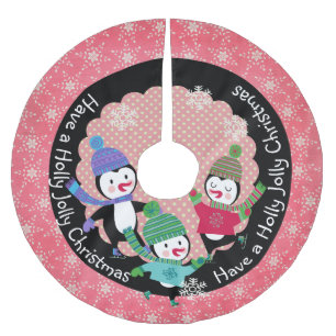 Penguin Holly Jolly Christmas 3 Holiday Tree Skirt