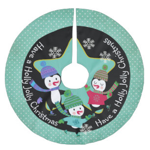 Penguin Holly Jolly Christmas 4 Holiday Tree Skirt