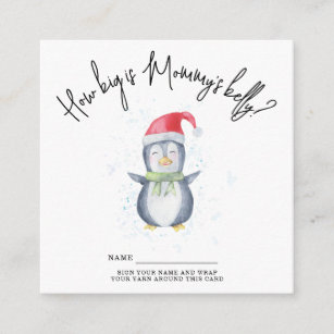 Penguin - how big is mummy's belly enclosure card