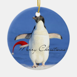 Penguin hug Christmas Ceramic Tree Decoration