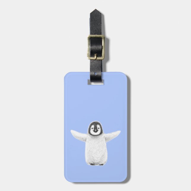 Penguin Hug Luggage Tag (Front Vertical)