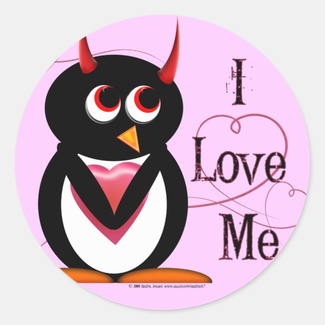 Penguin I LOVE ME stickers (Front)