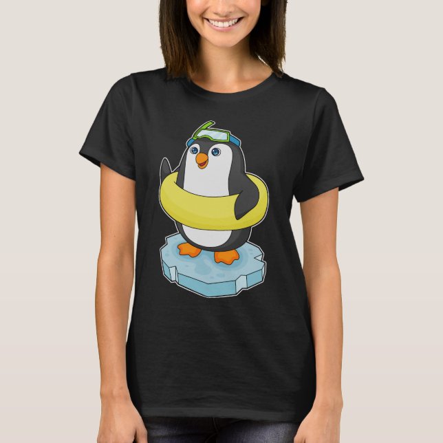 Penguin Ice floe Swimming Lifebuoy T-Shirt (Front)