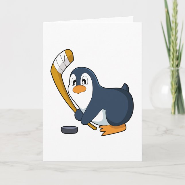 Penguin Ice hockey Ice hockey stick Card (Front)