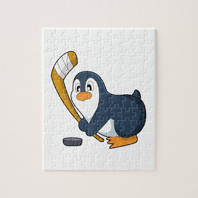 Penguin Ice hockey Ice hockey stick Jigsaw Puzzle (Vertical)