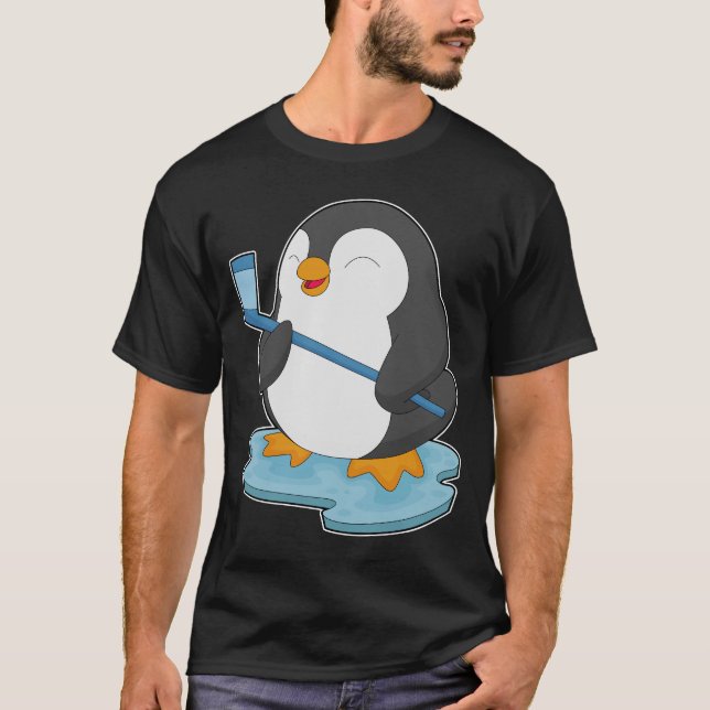 Penguin Ice hockey Ice hockey stick T-Shirt (Front)