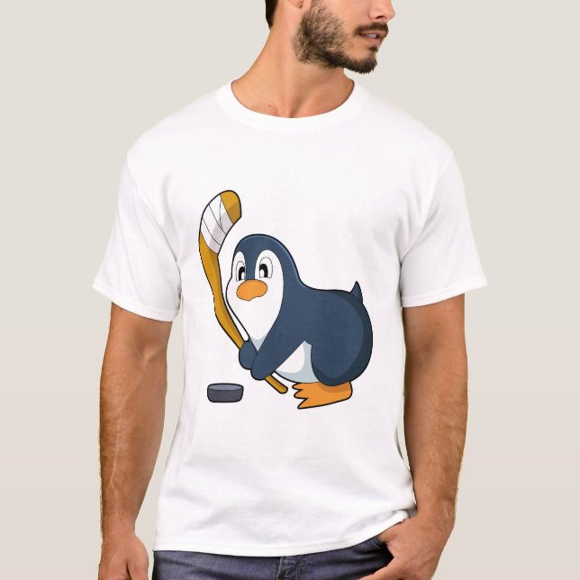 Penguin Ice hockey Ice hockey stick T-Shirt (Front)