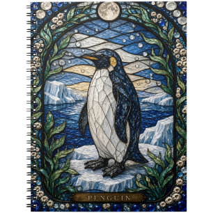 Penguin Ice Shelf Illumina Stained Glass Notebook