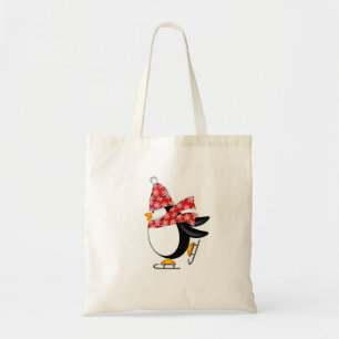 Penguin Ice Skaing with Hat and Scarf Bag
