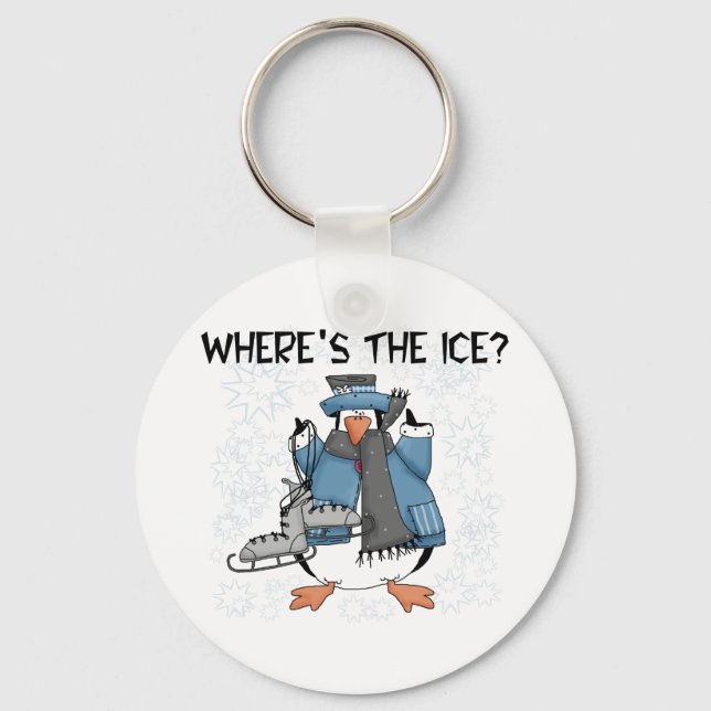 Penguin Ice Skating Key Ring (Front)