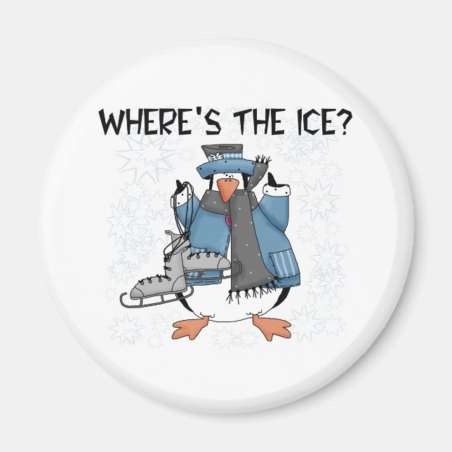 Penguin Ice Skating Magnet (Front)