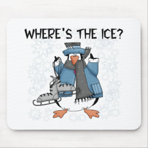 Penguin Ice Skating Mouse Mat
