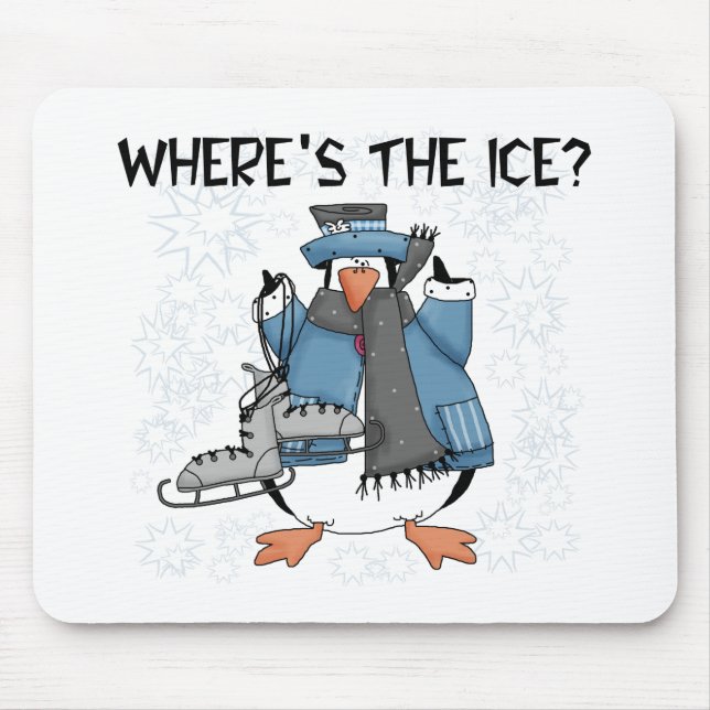 Penguin Ice Skating Mouse Mat (Front)