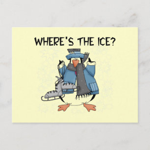 Penguin Ice Skating Tshirts and Gifts Postcard
