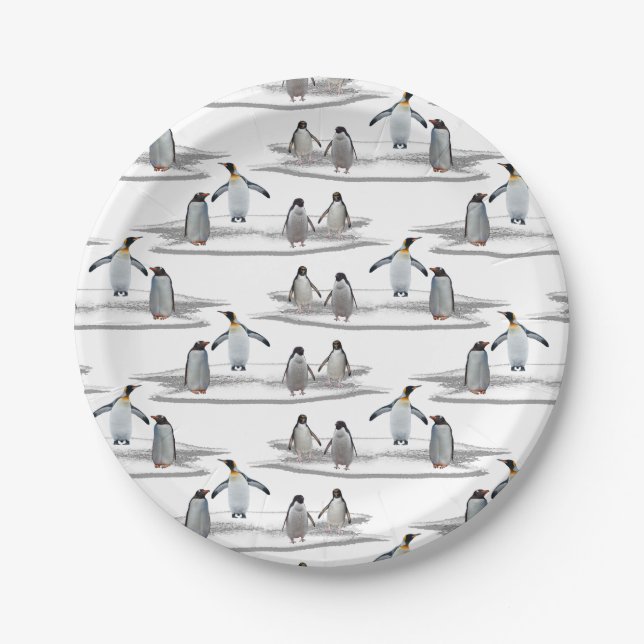 Penguin Iceberg Party Paper Plate (Front)