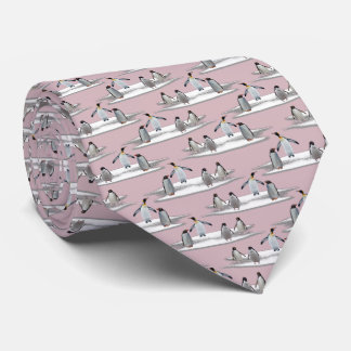 Penguin Iceberg Party Tie Double Sided(Dusty Pink)