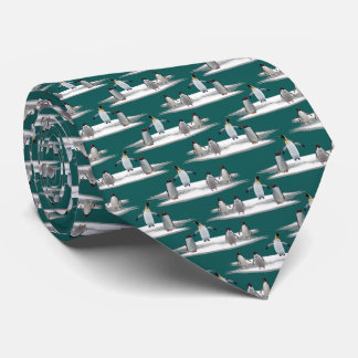 Penguin Iceberg Party Tie Double Sided (Turquoise)