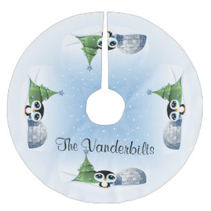 Penguin Igloo Christmas Tree Skirt