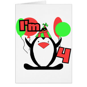 Penguin I'm 4 Birthday T shirts and Gifts