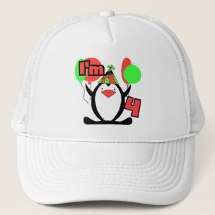 Penguin I'm 4 Birthday T shirts and Gifts Trucker Hat