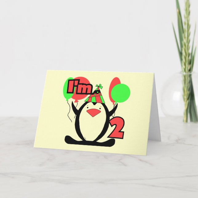 Penguin I'm Two Tshirts and Gifts Card (Front)