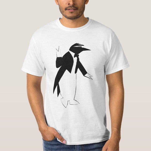 Penguin in a Tuxedo  - Cool As Ice Hipster T-Shirt (Front)