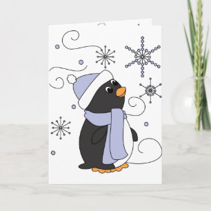 Penguin in Awe Holiday Card