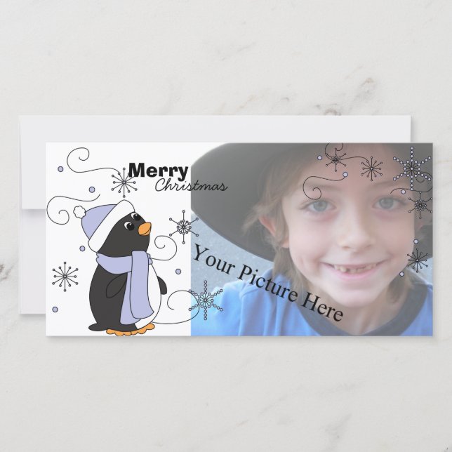 Penguin in Awe Holiday Card (Front)
