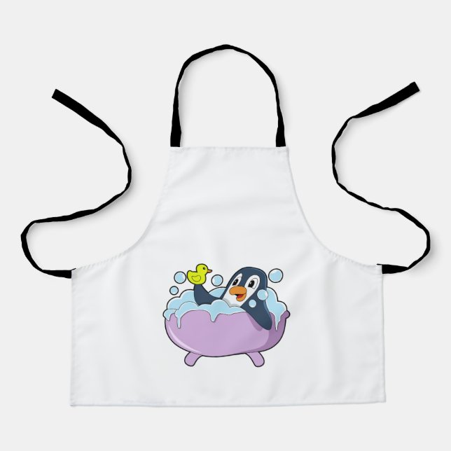 Penguin in Bathtub with Duck Apron (Front)