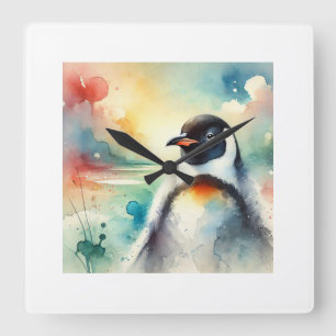 Penguin in Harmony with Nature 030924AREF121 - Wat Square Wall Clock