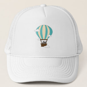 Penguin in Hot air balloon & Clouds Trucker Hat
