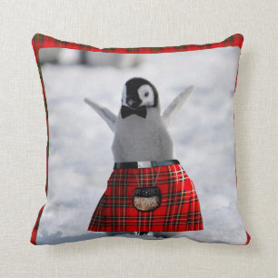 Penguin in Kilt Cushion