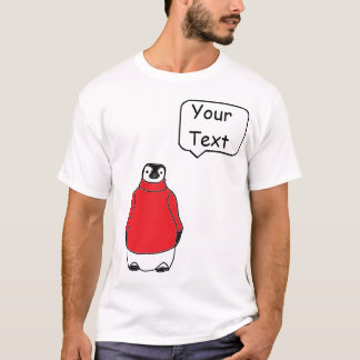 Penguin in sweater with custumizable text bubble
