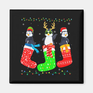 Penguin In Xmas Socks Funny Holiday Ugly Sweater C Magnet