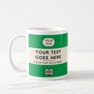 Penguin-Inspired Paperback Book Custom Title Green Coffee Mug