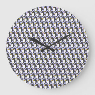 Penguin Invasion Round Clock