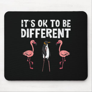 Penguin Its Okay To Be Different Flamingo Men Wome Mouse Mat