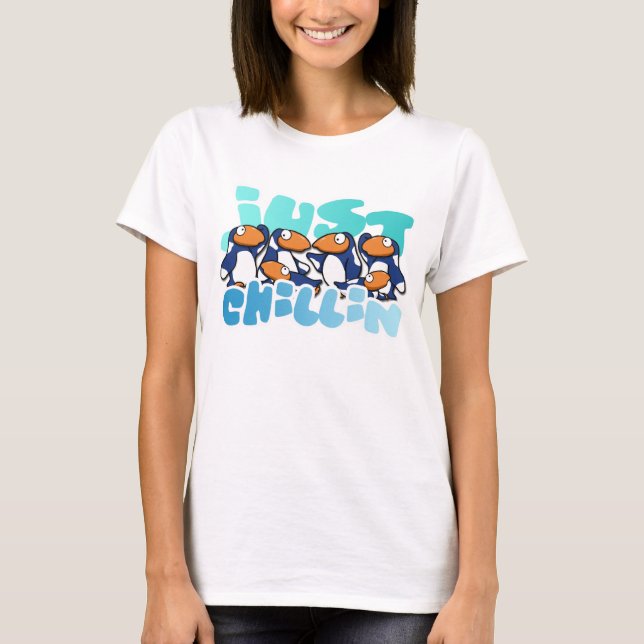 Penguin Just Chillin Ladies Tank Top (Front)