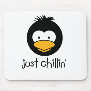 penguin just chillin mouse mat