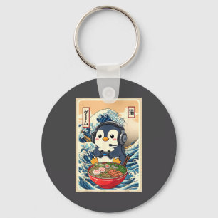 Penguin Kawaii Japanese Ramen Noodle Retro Gaming  Key Ring