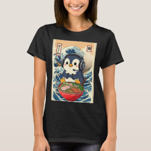 Penguin Kawaii Japanese Ramen Noodle Retro Gaming T-Shirt