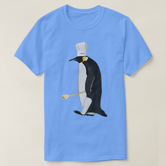 Penguin Kitchen Chef Hat Cooking Funny Bird  T-Shirt (Design Front)