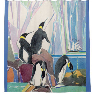 penguin land shower curtain