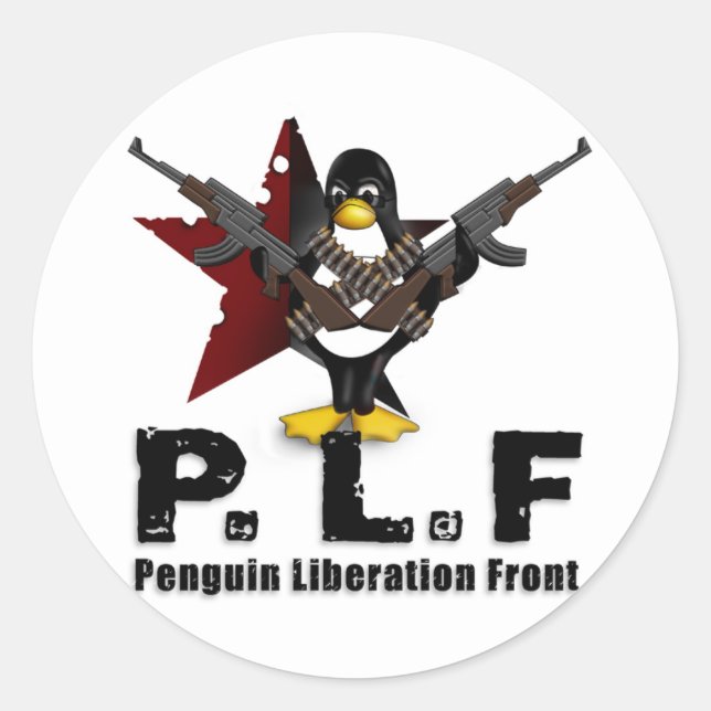 Penguin Liberation Front Classic Round Sticker (Front)