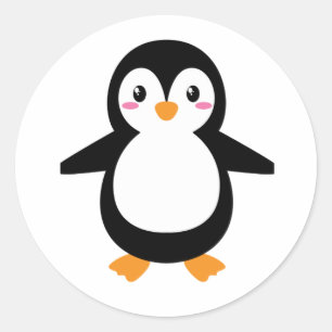 Penguin life classic round sticker