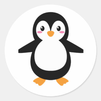 Penguin life classic round sticker