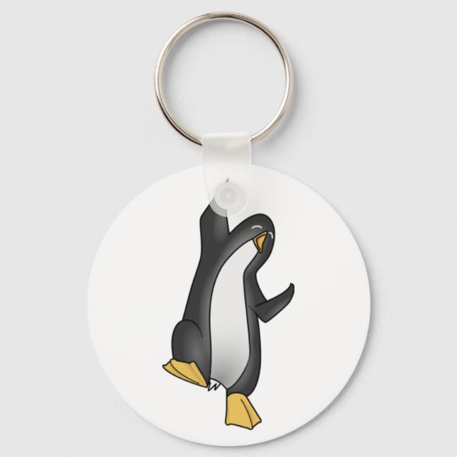 penguin linux tux image key ring (Front)