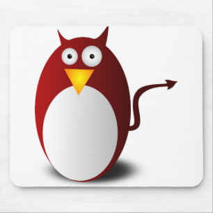Penguin Linux Tux Ubuntu Devil Evil Demon Mouse Mat